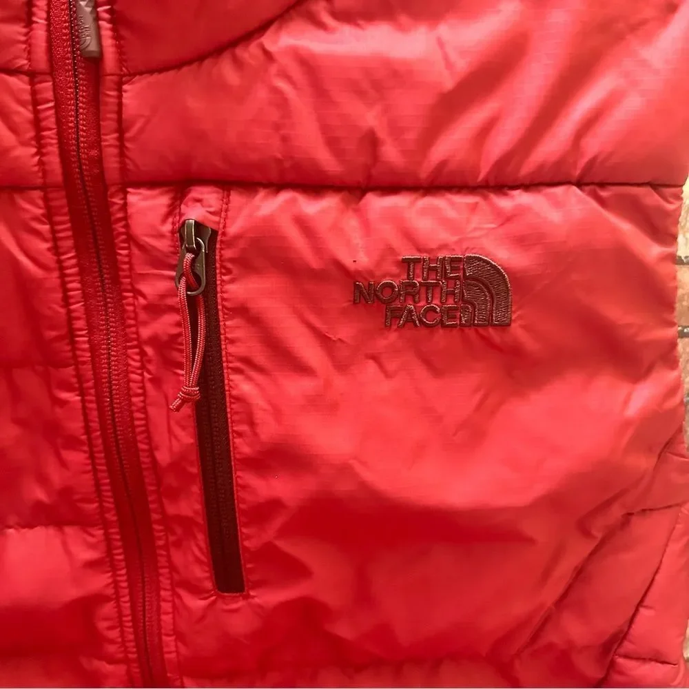 The North Face Puffer Red Full zip Vest M